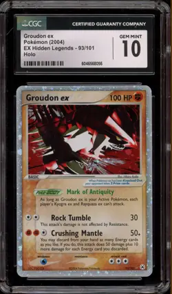 Pokemon Groudon ex EX Hidden Legends Ultra Rare #93 CGC 10 Gem Mint - Image 1