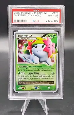 PSA 8 NM-MT Pokemon Shaymin LV. X 126/127 2009 Platinum Holo - Image 1