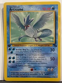Articuno 17/62 non holo Rare 1st Edition Fossil Pokemon Card 1999 tcg wotc Dent! - Image 1