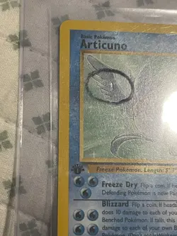 Articuno 17/62 non holo Rare 1st Edition Fossil Pokemon Card 1999 tcg wotc Dent! - Image 3