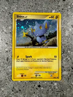 Pokemon TCG Cards Shinx DP15 Black Star Promo Holo BLEED + Swirl + INVERTED BACK - Image 1