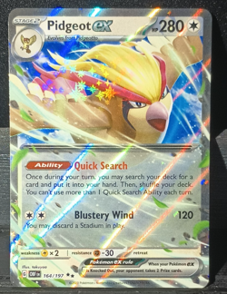 Pokemon Trading Cards-Set Obsidian Flames- Double Rare Pidgeot EX 164/197 - Image 1