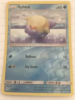 Spheal Pokemon Card 49/236 Reverse Holo- Used - Cosmic Eclispe Set - Image 1