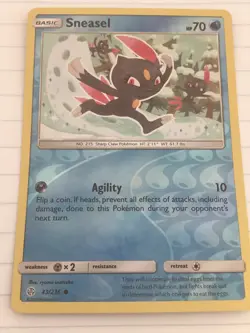 Sneasel Pokemon Card 43/236 Reverse Holo- Used - Cosmic Eclispe Set - Image 1