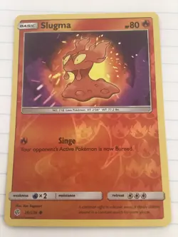 Slugma Pokemon Card 26/236 Reverse Holo- Used - Cosmic Eclispe Set - Image 1
