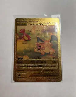 Charmander Charmeleon & Charizard GX Evolution Gold Foil Display Card Mint/NM - Image 1