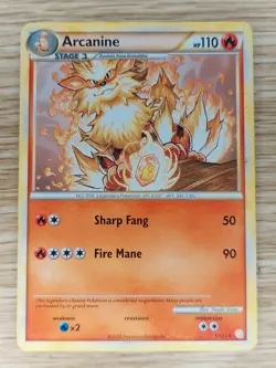 Pokemon 2010 Arcanine Non-Holo Rare HGSS Base Set 1/123 - Image 1
