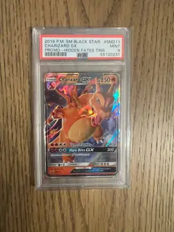 Pokemon Promo SM Hidden Fates Tins BLACK STAR CHARIZARD GX #SM211 PSA 9 - Image 1