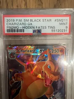 Pokemon Promo SM Hidden Fates Tins BLACK STAR CHARIZARD GX #SM211 PSA 9 - Image 2