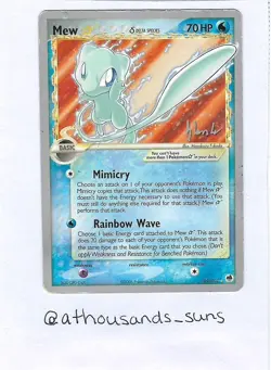 Pokemon 2008 World Championships Mew 101/101 Non-Holo Gold Star Delta Species MP - Image 1