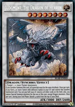 [SECRET RARE] YuGiOh - Judgment the Dragon of Heaven - NM BLAR-EN049 1st Edition - Image 1