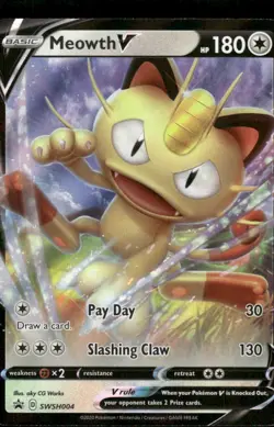 SWSH: Sword & Shield Promo Cards #SWSH004 Meowth V - Image 1