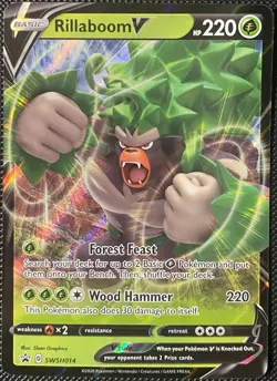 Rillaboom V SWSH014 SWSH: Sword & Shield Promo Cards Holo - Pokemon Card - Image 1