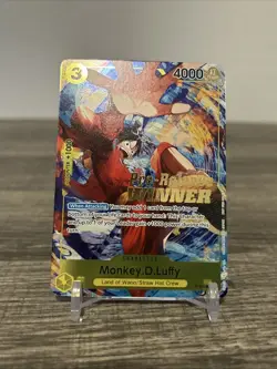 Monkey.D.Luffy (Pre-Release) (Winner) P-036 One Piece Promotion Cards LP (Dent) - Image 1