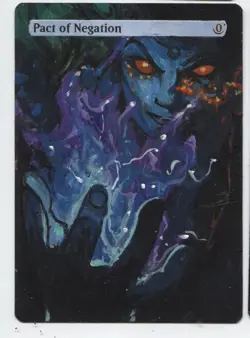 Pact of Negation MTG Altered art MAGIC Hand Painted Card Commander - Image 1