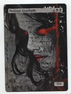 Noxious Gearhulk MTG Altered art MAGIC Hand Painted Card Commander - Image 1