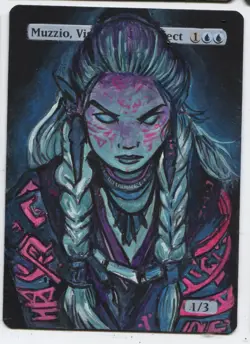 Muzzio, Visionary Architect MTG Altered art MAGIC Hand Painted Card Commander - Image 1