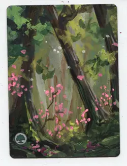 Forest MTG Altered art MAGIC Hand Painted Card Commander - Image 1
