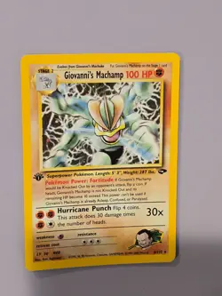 1st Edition💚 Pokemon GIOVANNI'S MACHAMP Gym Challenge * 6/132 * Holo LP+ - Image 1