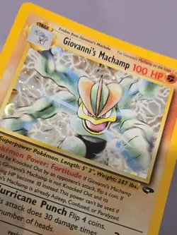 1st Edition💚 Pokemon GIOVANNI'S MACHAMP Gym Challenge * 6/132 * Holo LP+ - Image 5