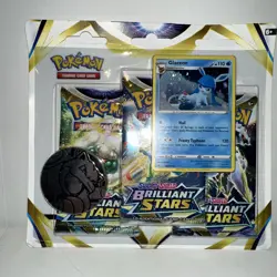Pokemon TCG - BRILLIANT STARS 3 Pack Blister | Glaceon Promo | New & Sealed - Image 1
