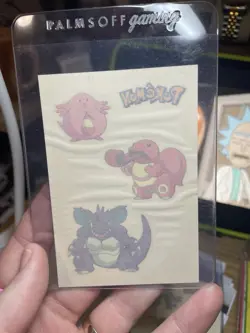 2000 Charizard Pokemon || Merlin Sticker Tattoos #8 MINT, Nidoking! Raw, Vintage - Image 3