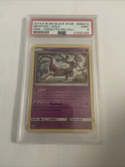 Pokemon 2019 Mewtwo Cosmos Holo PSA 9 #SM214 Promo Mint - Image 1