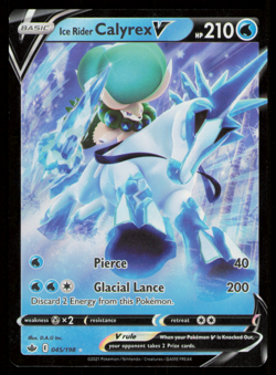 Ice Rider Calyrex V 045/198 Ultra Rare - 2021 Pokemon Chilling Reign LP - Image 1