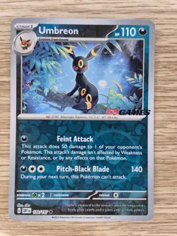 Umbreon 130/197 Reverse Holo EB Games Stamp Promo LP Pokemon TCG Obsidian Flames - Image 1