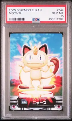 PSA 10 Meowth Persian Japanese Carddass Zukan No 244 245 Pokemon Rare Sequetial - Image 2