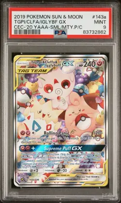 Pokemon Togepi Cleffa Igglybuff GX 143a/236 PSA 9 Mint Alternate Art Promos - Image 1