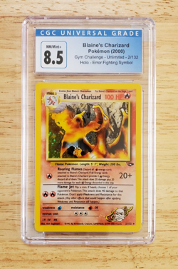 Pokemon CGC 8.5 NM-MINT 1999 Blaine's Charizard Gym Challenge Holo Card - Image 1
