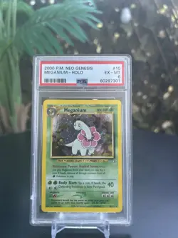 2000 Pokemon Neo Genesis Meganium Holo Rare Card 10/111 PSA 6 EX-MT - Image 1