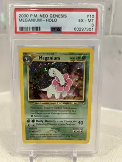 2000 Pokemon Neo Genesis Meganium Holo Rare Card 10/111 PSA 6 EX-MT - Image 4