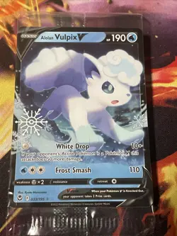 Alolan Vulpix V 2023 Advent Snowflake Stamp Promo Pokemon Card 033/195 Sealed - Image 1