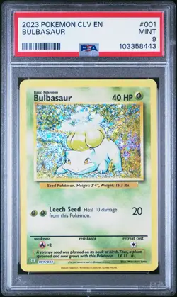 PSA 9 Bulbasaur 001/034 Pokemon Classic Collection CLV 2023 Mint English Card - Image 1