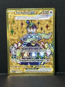 Pokemon TCG Card Terapagos ex 173/142 Stellar Crown Hyper Rare Gold Mint - Image 1
