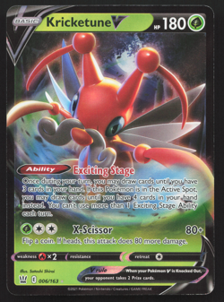 Kricketune V 006/163 Battle Styles Holo Rare Lightly Played Pokemon Card - Image 1
