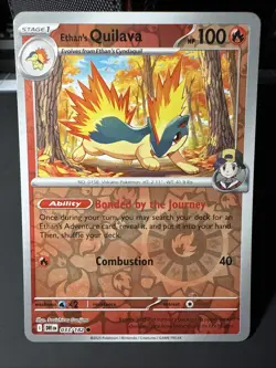 Pokemon TCG * Destined Rivals 33/182 Ethan's Quilava C REVERSE HOLO* NM FRESH - Image 1