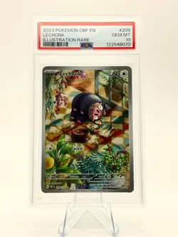 PSA 10 GEM MINT Lechonk Illustration Rare Pokemon Obsidian Flames 209/197 - Image 1