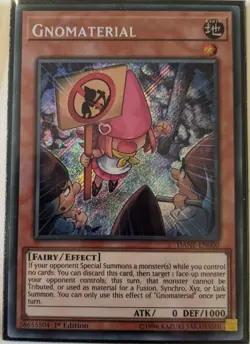 YuGiOh Gnomaterial Secret Rare 1st Edition DANE-EN000 NM - Image 1