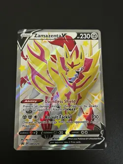 Pokemon Sword & Shield Crown Zenith ZAMAZENTA V SWSH293 Black Star Promos - Image 1
