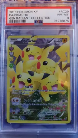 Pokemon TCG Pikachu Generations Rc29 Holo Full Art PSA 8 - Image 1