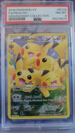 Pokemon TCG Pikachu Generations Rc29 Holo Full Art PSA 8 - Image 1
