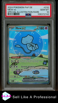 MEW EX SPECI4L ILL RARE POKEMON GER PAF DE-PALDEAN FATES 2024 232 PSA 10 - Image 1