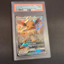 Eevee GX SM176 Black Star Promo Holo Sun & Moon Pokemon Card 2019 PSA 9 - Image 1