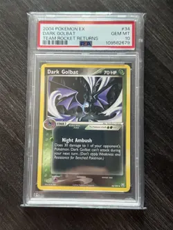 Dark Golbat 34/109 - EX Team Rocket Returns 2004 Pokemon Card PSA 10 Gem Mint - Image 1
