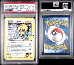 PSA 10 GEM MINT Pokemon Celebrations Rocket's Zapdos 15/132 Classic Collection - Image 3