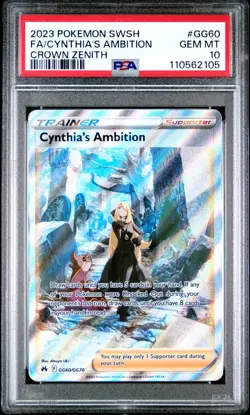PSA 10 Pokemon Cynthia's Ambition GG60 Crown Zenith Full Art - Image 1