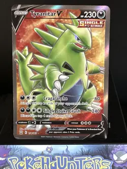 Pokemon Card Tyranitar V 154/163 Battle Styles Full Art Rare Near Mint - Image 1